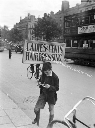 O'CONNELL ST BOY WITH HAIRDRESSING AD  CARLTON CINEMA